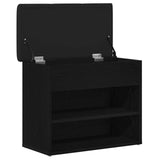 Storage Bench Black Oak 62 x 32 x 50 cm Engineered Wood - Extra Image
