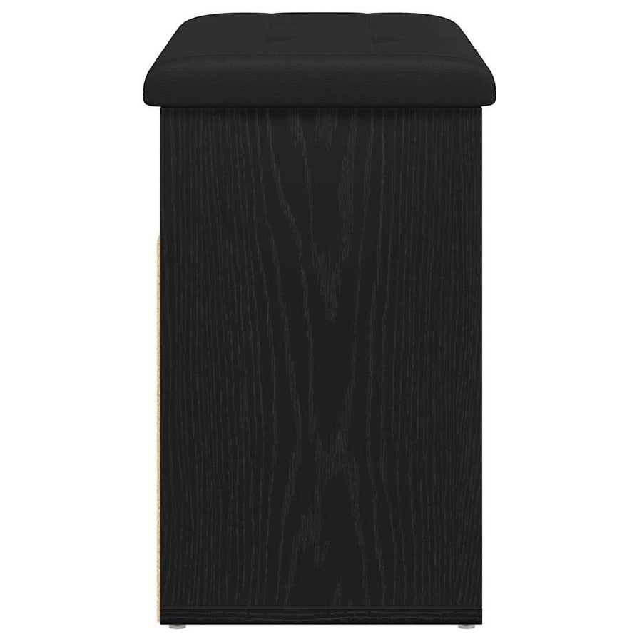 Storage Bench Black Oak 62 x 32 x 50 cm Engineered Wood