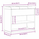 Shoe Bench with Storage Black 60 x 30 x 48 cm Engineered wood - Extra Image