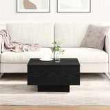 Coffee Table Black oak 55 x 55 x 31 cm Engineered wood - Top-Down View