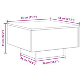 Coffee Table Black oak 55 x 55 x 31 cm Engineered wood - Extra Image