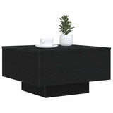 Coffee Table Black Oak 55 x 55 x 31 cm Engineered Wood - Side View