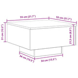 Coffee Table Black Oak 55 x 55 x 31 cm Engineered Wood - Extra Image