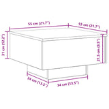 Coffee Table Black Oak 55 x 55 x 31 cm Engineered Wood