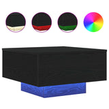 Coffee Table Black Oak 55 x 55 x 31 cm Engineered Wood - Front View