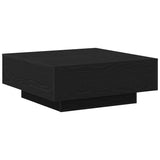 Coffee Table Black oak 80 x 80 x 31 cm Engineered wood - Front View