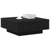 Coffee Table Black oak 80 x 80 x 31 cm Engineered wood - Side View