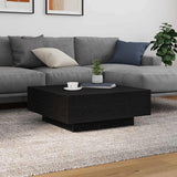 Coffee Table Black Oak 80 x 80 x 31 cm Engineered Wood