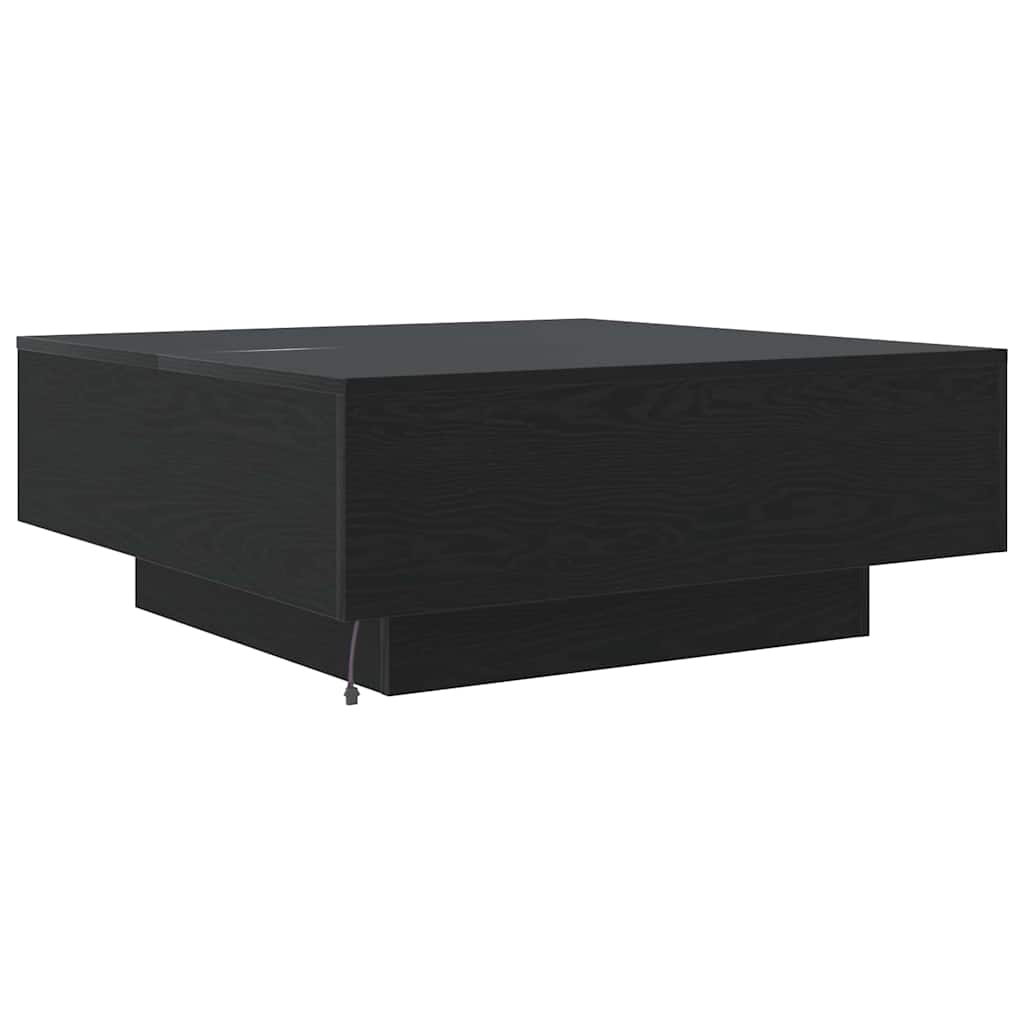 Coffee Table Black Oak 80 x 80 x 31 cm Engineered Wood
