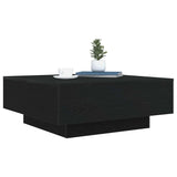 Coffee Table Black Oak 80 x 80 x 31 cm Engineered Wood - Side View