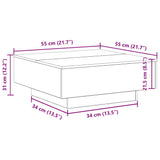 Coffee Table Black Oak 80 x 80 x 31 cm Engineered Wood