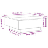 Coffee Table Black Oak 80 x 80 x 31 cm Engineered Wood - Extra Image