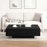 Coffee Table Black oak 100 x 100 x 31 cm Engineered wood - Side View