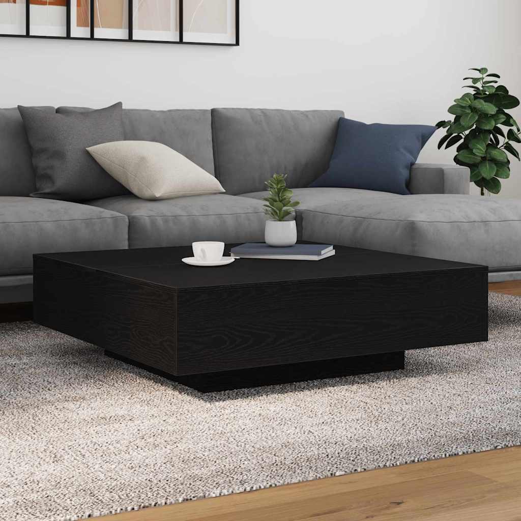 Coffee Table Black Oak 100 x 100 x 31 cm Engineered Wood