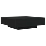 Coffee Table with LED Strip Lights Black Oak 100 x 100 x 31 cm