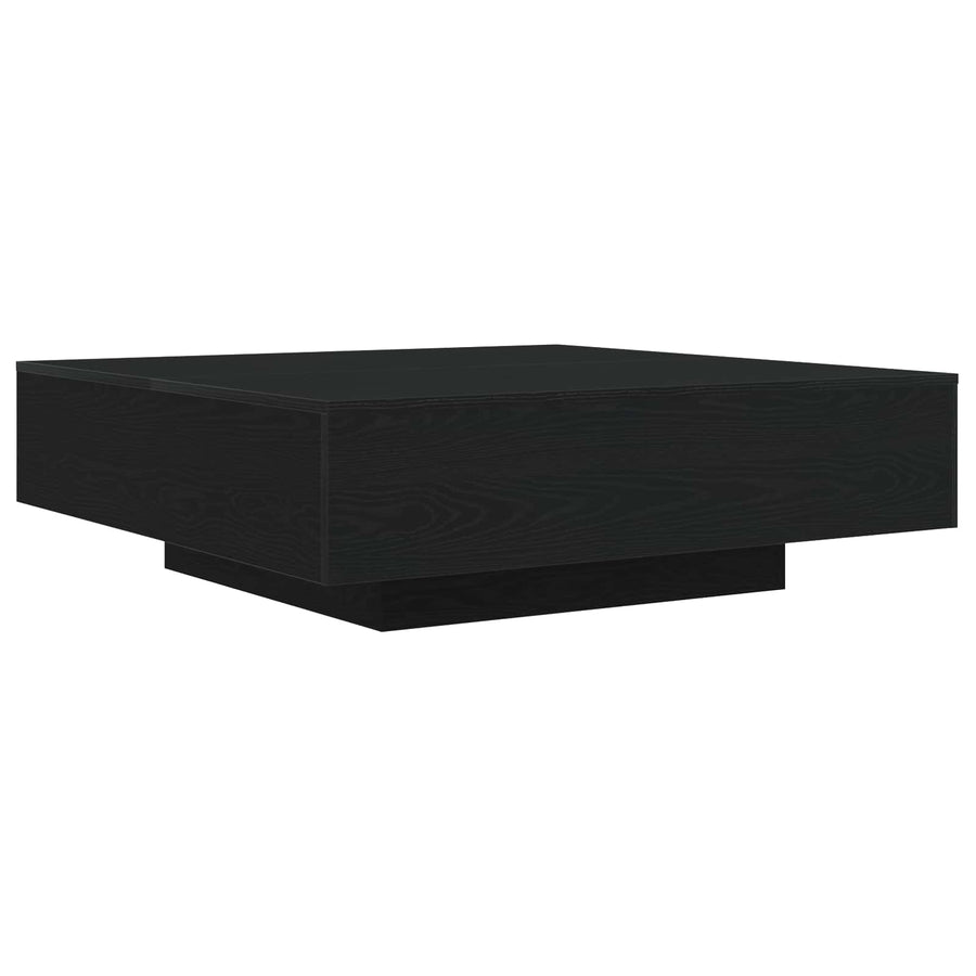 Coffee Table with LED Strip Lights Black Oak 100 x 100 x 31 cm