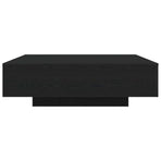 Coffee Table with LED Strip Lights Black Oak 100 x 100 x 31 cm