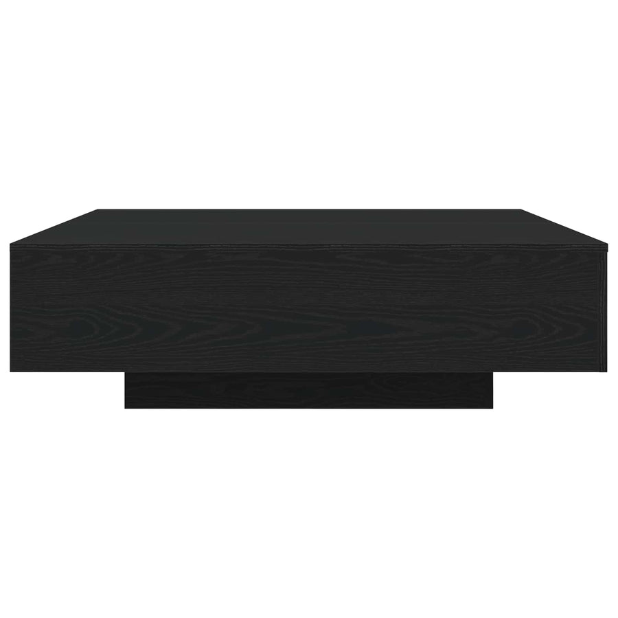 Coffee Table with LED Strip Lights Black Oak 100 x 100 x 31 cm