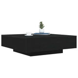 Coffee Table Black Oak 100 x 100 x 31 cm Engineered Wood - Side View