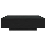 Coffee Table Black Oak 100 x 100 x 31 cm Engineered Wood - Close-Up Angle