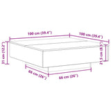 Coffee Table Black Oak 100 x 100 x 31 cm Engineered Wood - Extra Image