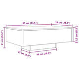 Coffee Table Black Oak 85 x 55 x 31 cm Engineered Wood