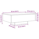 Coffee Table Black Oak 85 x 55 x 31 cm Engineered Wood - Extra Image