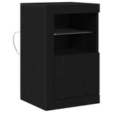 Side Cabinet Black oak 41 x 37 x 67 cm Engineered Wood - Front View