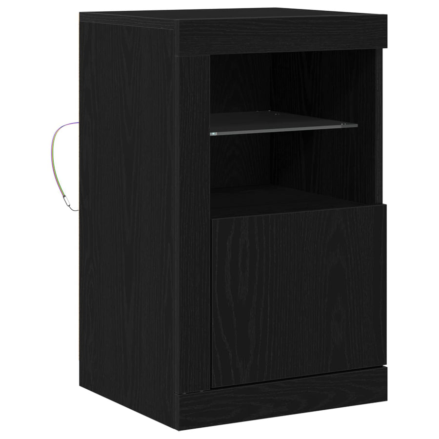 LED Sideboard 41 x 37 x 67 cm Engineered Wood Black Oak