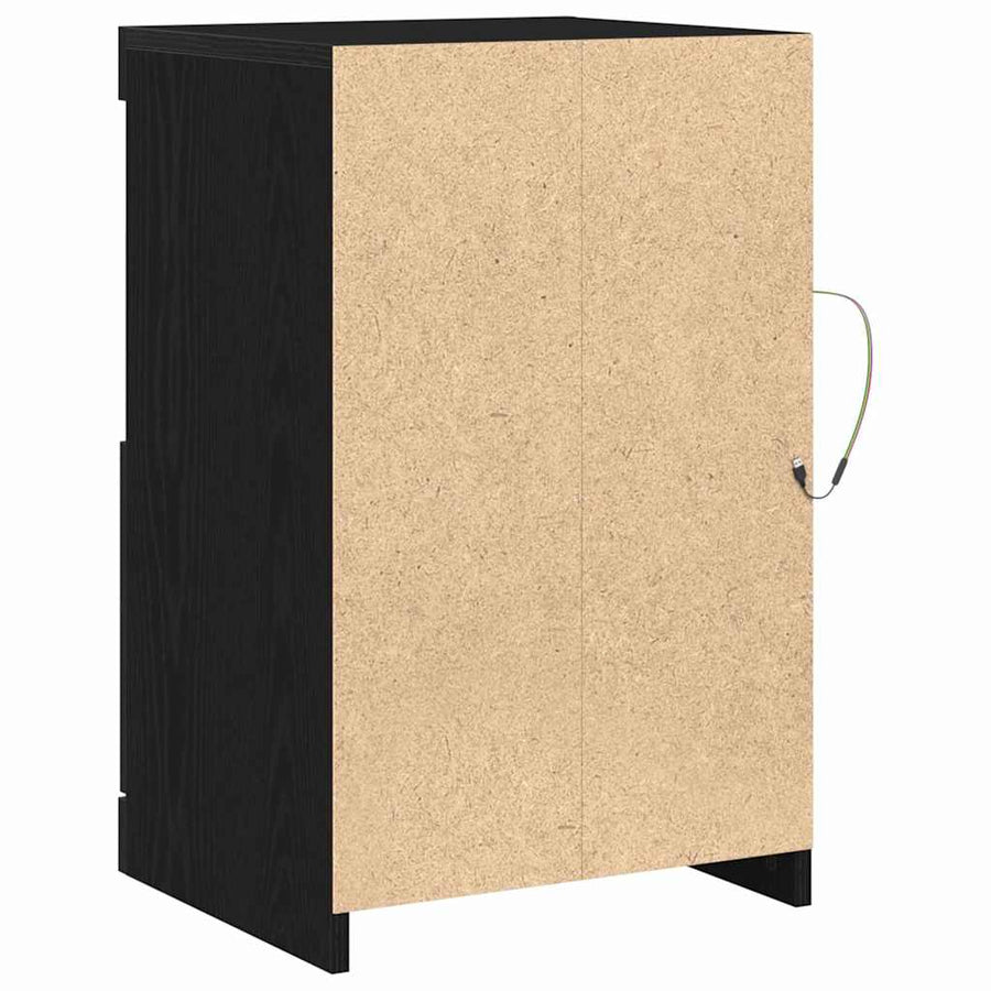 LED Sideboard 41 x 37 x 67 cm Engineered Wood Black Oak