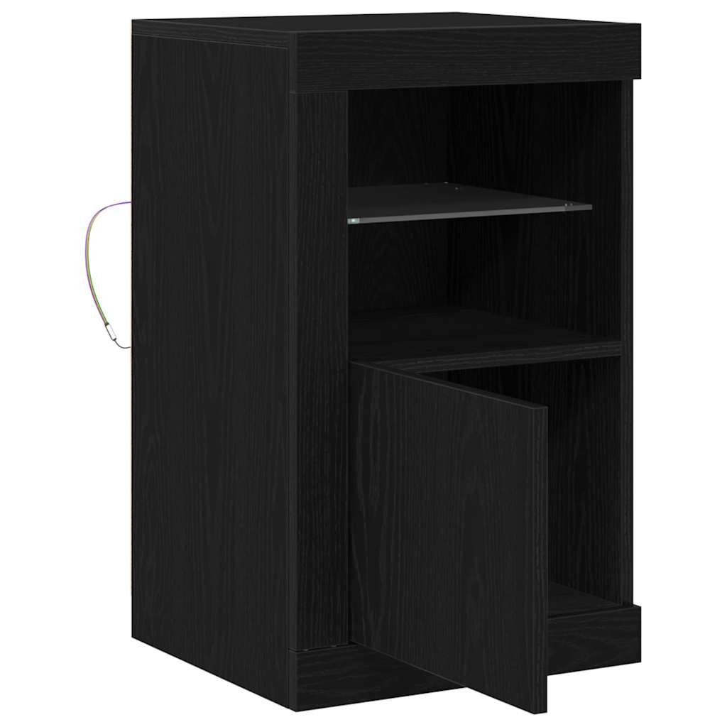 LED Sideboard Black Oak 41 x 37 x 67 cm Engineered Wood