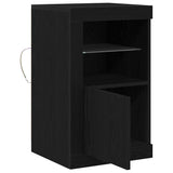 Side Cabinet Black oak 41 x 37 x 67 cm Engineered Wood - Close-Up Angle