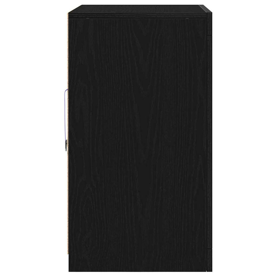 LED Sideboard 41 x 37 x 67 cm Engineered Wood Black Oak