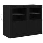 LED Sideboard 2 pcs 41 x 37 x 67 cm Engineered Wood Black Oak