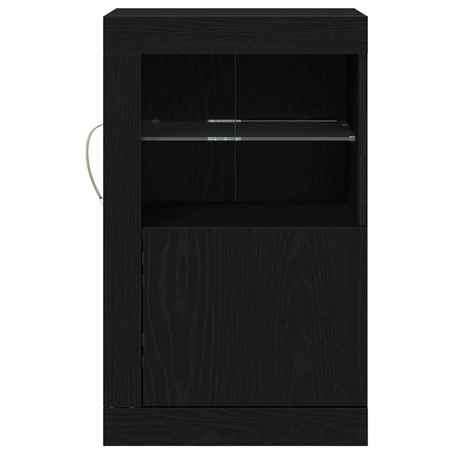 LED Sideboard 2 pcs 41 x 37 x 67 cm Engineered Wood Black Oak