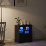 LED Sideboard Black 60,5 x 37 x 67 cm Engineered Wood