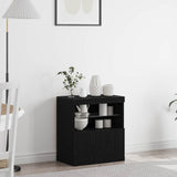 LED Sideboard Black 60,5 x 37 x 67 cm Engineered Wood