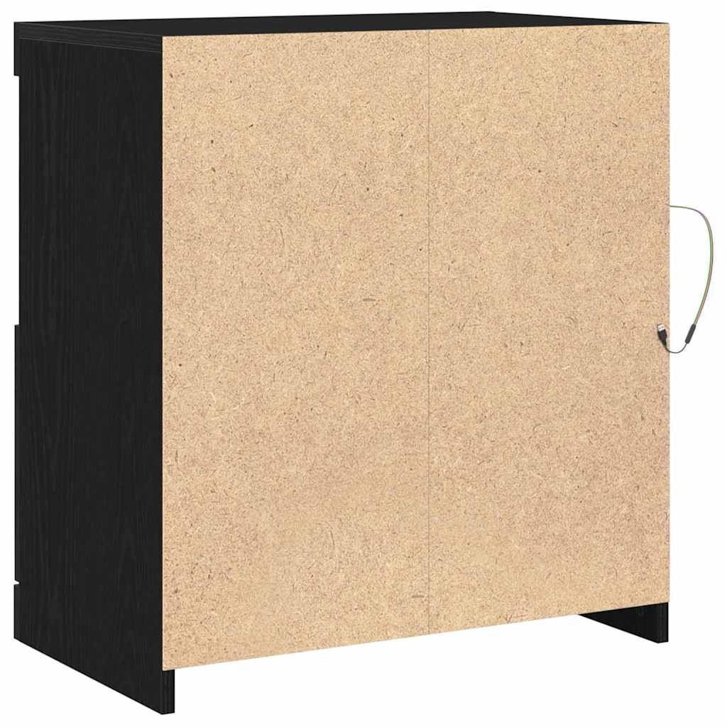 LED Sideboard Black 60,5 x 37 x 67 cm Engineered Wood