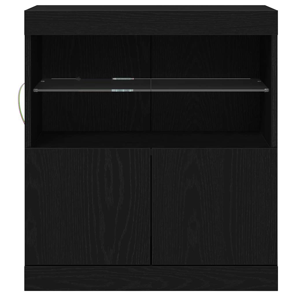 LED Sideboard Black 60,5 x 37 x 67 cm Engineered Wood