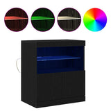 LED Sideboard Black 60,5 x 37 x 67 cm Engineered Wood