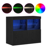 LED Sideboard Black 81 x 37 x 66.5 cm Engineered Wood - Top-Down View