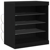 LED Sideboard Black Oak 60,5 x 37 x 67 cm Engineered Wood