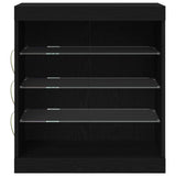 LED Sideboard Black Oak 60,5 x 37 x 67 cm Engineered Wood