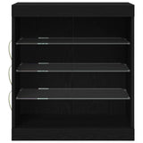 Sideboard Black Oak 60.5 x 37 x 67 cm Engineered Wood - Rear View