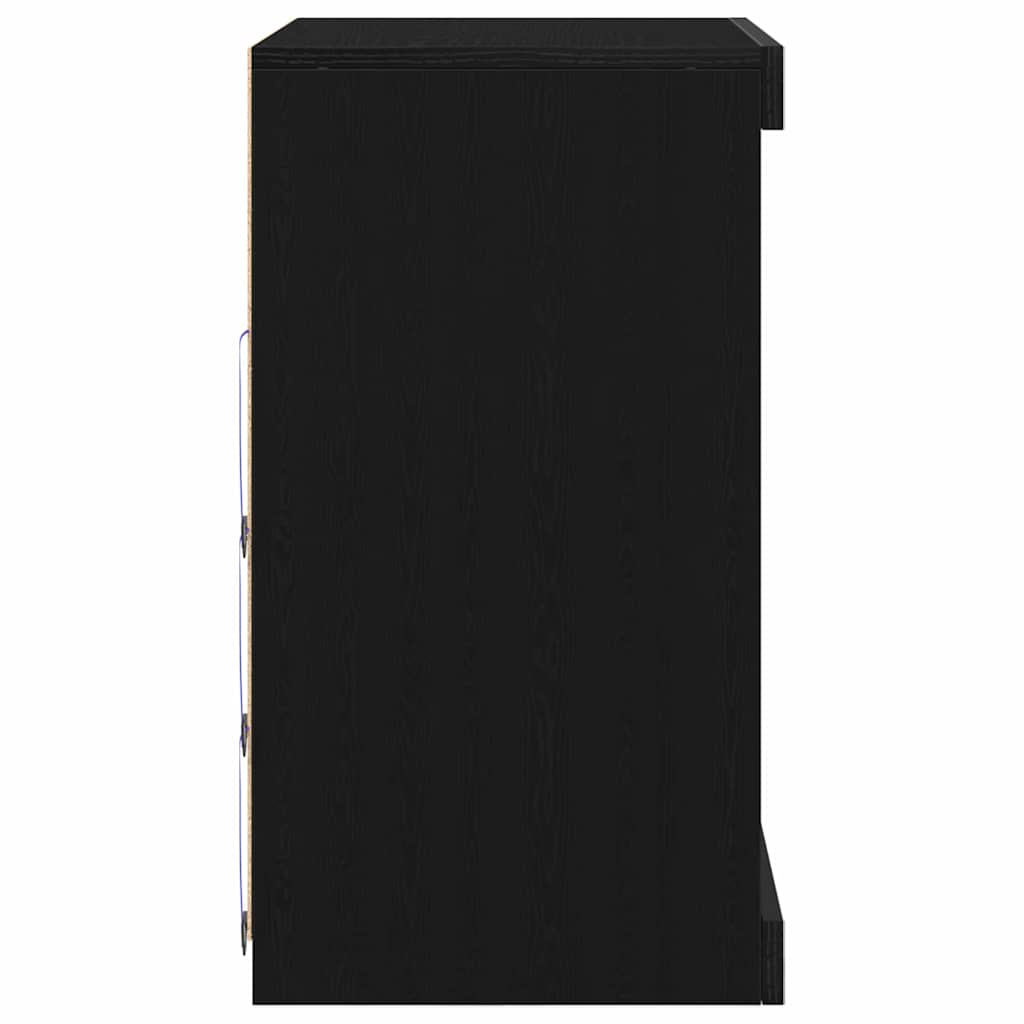 LED Sideboard Black Oak 60,5 x 37 x 67 cm Engineered Wood