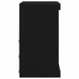 Sideboard Black Oak 60.5 x 37 x 67 cm Engineered Wood - Close-Up Angle