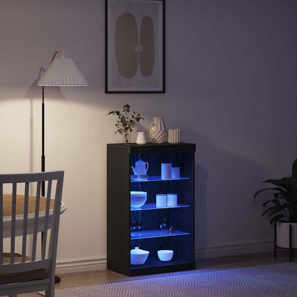 Sideboard Black Oak 60.5 x 37 x 100 cm Engineered Wood