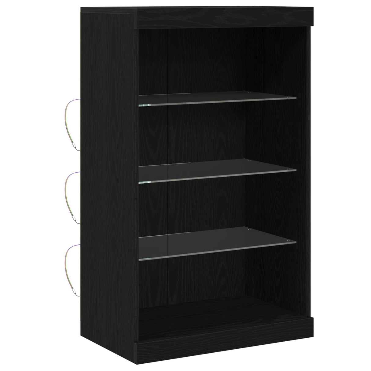 LED Sideboard Black Oak 60,5 x 37 x 100 cm Engineered Wood