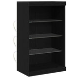 LED Sideboard Black Oak 60,5 x 37 x 100 cm Engineered Wood