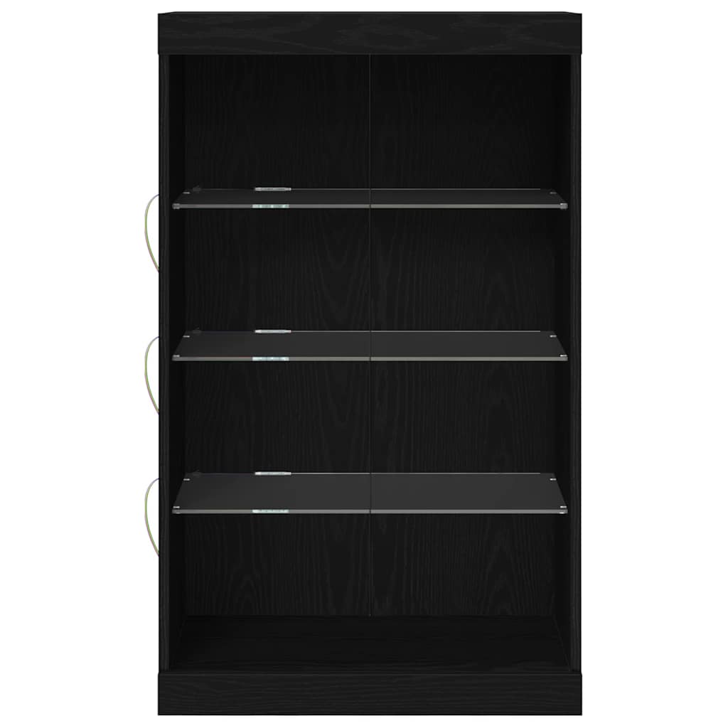 LED Sideboard Black Oak 60,5 x 37 x 100 cm Engineered Wood